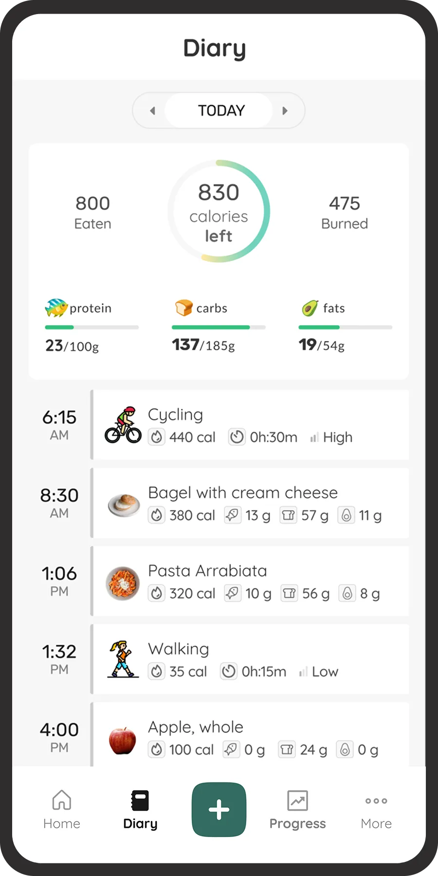 Gram Fit smart coach providing personalized meal suggestions